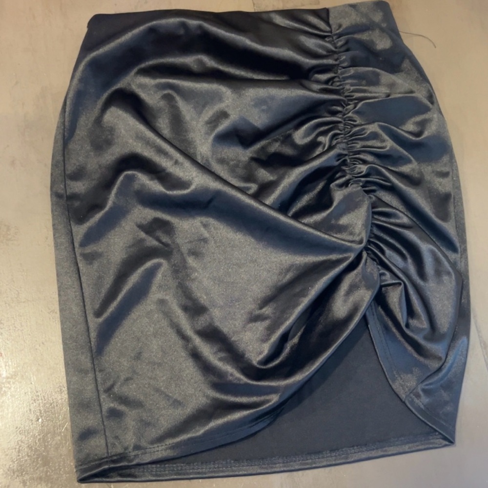 Black satin skirt